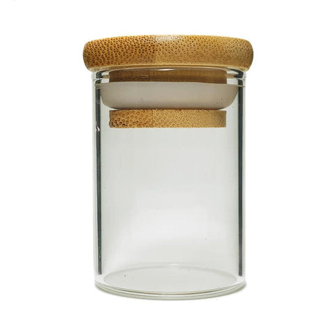 1 Oz Airtight Glass Jar With Bamboo Lid - 200 Count - The Supply Joint 