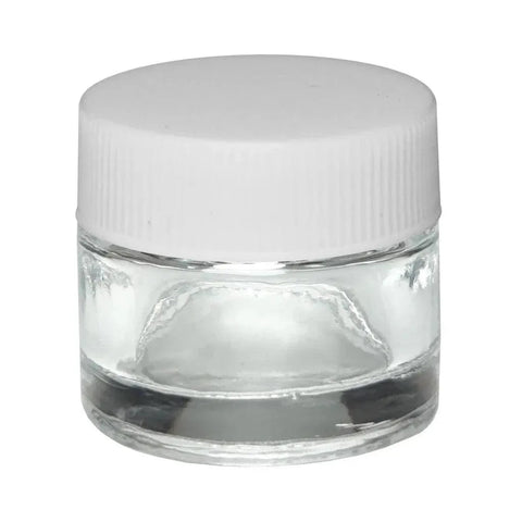10 Ml Clear Round Glass Concentrate Jar With Cap - 50 Count - The Supply Joint