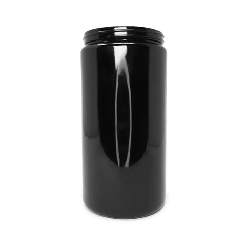 1000 Ml Opaque Black Uv Glass Jar With Cap - 12 Count - The Supply Joint