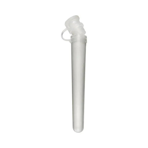 110 Mm Plastic Opaque Clear V-tube With Attached Lid - 50 Count - The Supply Joint