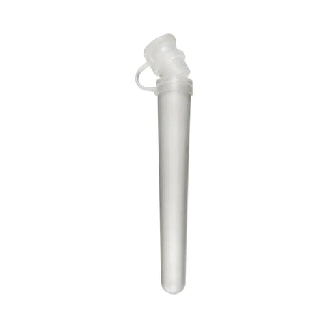 110 Mm Plastic Opaque Clear V-tube With Attached Lid - 50 Count - The Supply Joint 