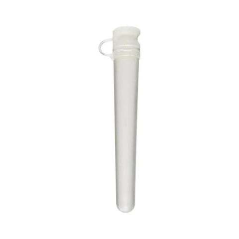 110 Mm Plastic Opaque Clear V-tube With Attached Lid - 50 Count - The Supply Joint