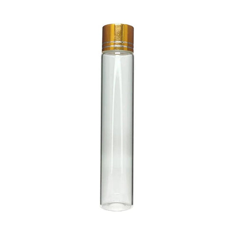 115 Mm - 22 Mm Clear Glass Pre-roll Tube With Gold Standard Cap - 570 Count - The Supply Joint 