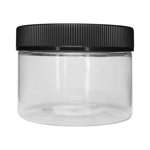 12 Oz Clear Plastic Jar With Black Child Resistant Cap - 280 Count - The Supply Joint