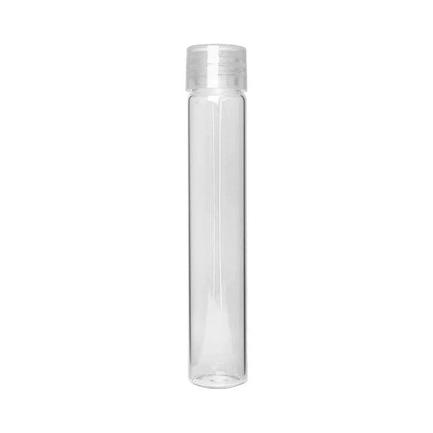 120 Mm - 22 Mm Clear Glass Pre-roll Tube With Plastic Cap - 50 Count - The Supply Joint 