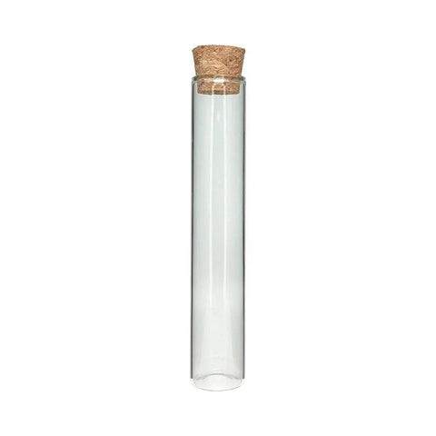 120 Mm - 22 Mm Straight Mouth Glass Pre-roll Tube With Natural Cork - 50 Count - The Supply Joint 