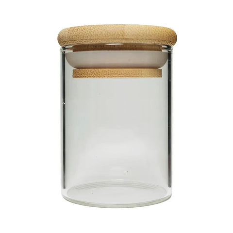 2 Oz Airtight Glass Jar With Bamboo Lid - 200 Count - The Supply Joint