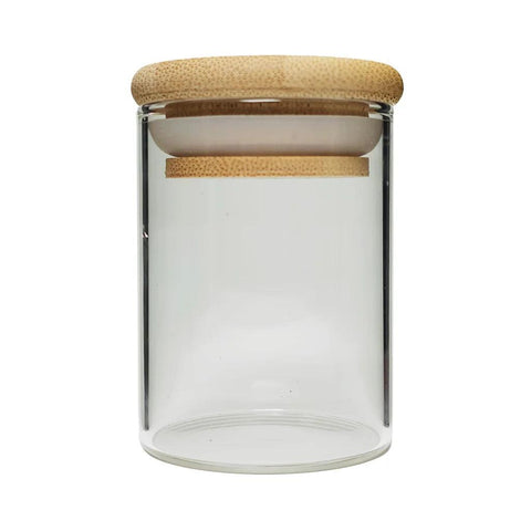2 Oz Airtight Glass Jar With Bamboo Lid - 200 Count - The Supply Joint 