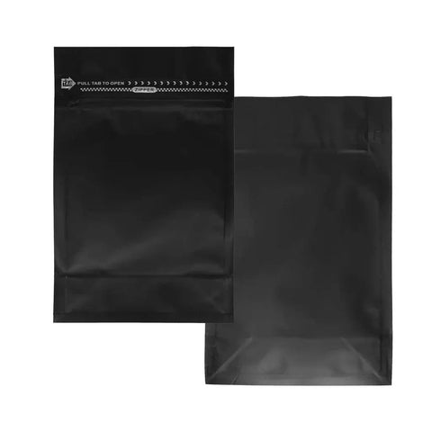 250 Gram Black Child Resistant Zip Seal Mylar Bags - 50 Count - The Supply Joint