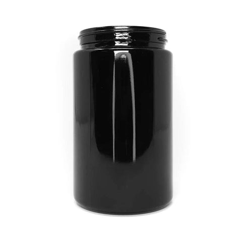 250 Ml Opaque Black Uv Glass Jar With Cap - 70 Count - The Supply Joint 