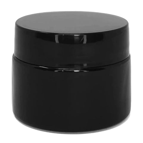 30 Gram Black Glass Jar With Lid - 180 Count - The Supply Joint