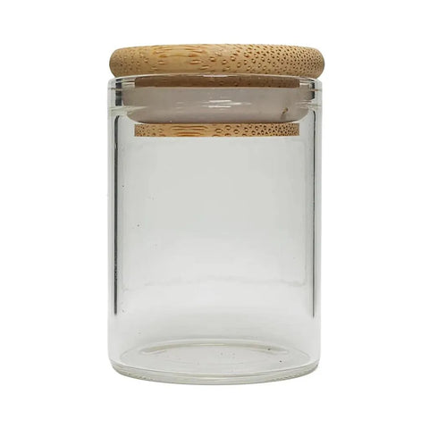 37 Mm - 50 Mm Airtight Glass Jar With Bamboo Lid - 693 Count - The Supply Joint