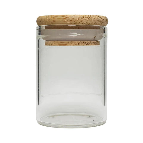37 Mm - 50 Mm Airtight Glass Jar With Bamboo Lid - 693 Count - The Supply Joint 