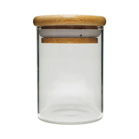 4 Oz Airtight Glass Jar With Bamboo Lid - 100 Count - The Supply Joint