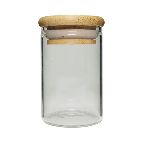 47 Mm - 50 Mm Airtight Glass Jar With Bamboo Lid - 420 Count - The Supply Joint
