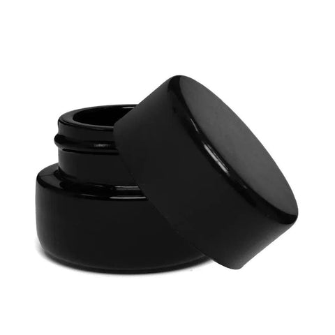 5 Ml Black Round Uv Glass Concentrate Jar With Cap - 50 Count - The Supply Joint