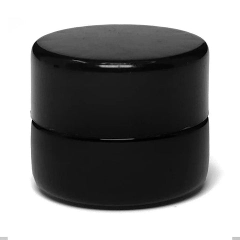 5 Ml Black Round Uv Glass Concentrate Jar With Cap - 50 Count - The Supply Joint