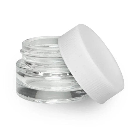 5 Ml Clear Round Glass Concentrate Jar With Cap - 50 Count - The Supply Joint