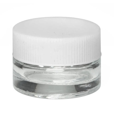 5 Ml Clear Round Glass Concentrate Jar With Cap - 50 Count - The Supply Joint
