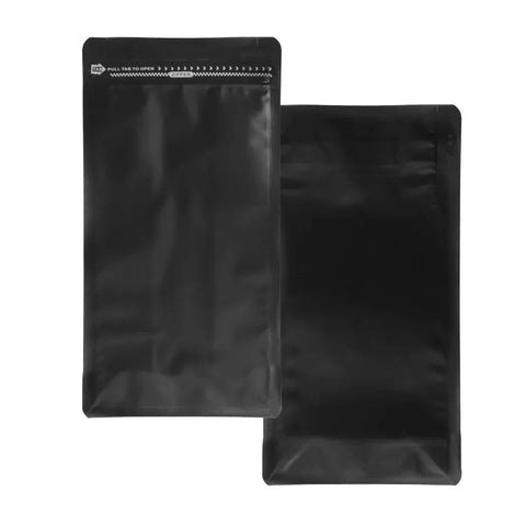 500 Gram Black Child Resistant Zip Seal Mylar Bags - 50 Count - The Supply Joint