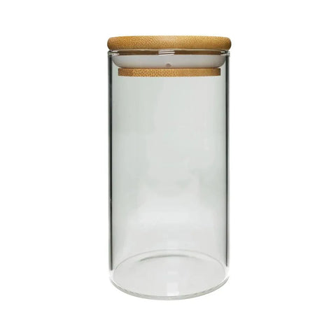 65 Mm - 120 Mm Airtight Glass Jar With Bamboo Lid - 160 Count - The Supply Joint