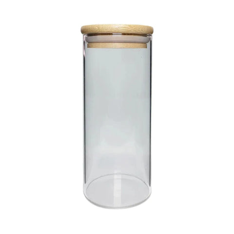 65 Mm - 150 Mm Airtight Glass Jar With Bamboo Lid - 120 Count - The Supply Joint