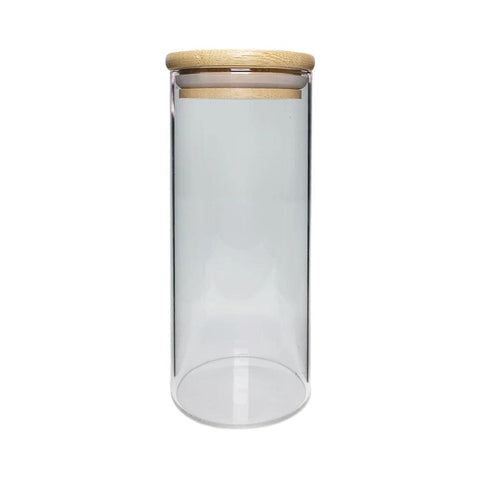 65 Mm - 150 Mm Airtight Glass Jar With Bamboo Lid - 120 Count - The Supply Joint 