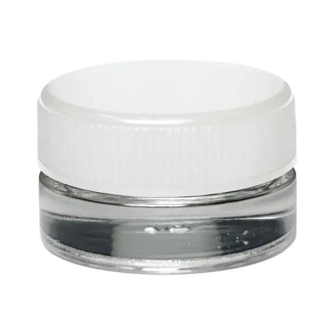 7 Ml Clear Straight Round Glass Concentrate Jar With Cap - 360 Count - The Supply Joint