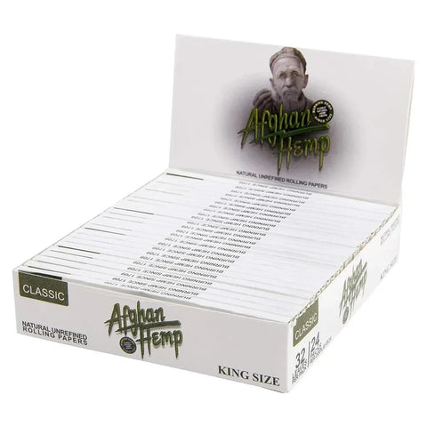 Afghan Hemp Classic Series Natural Unrefined King Size Rolling Papers - 24 Pack - The Supply Joint