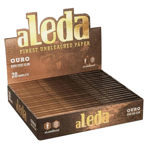 Aleda Ouro King Size Slim Unbleached Rolling Paper - 20 Pack - The Supply Joint