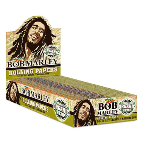 Bob Marley Unbleached Organic Hemp 1 ¼” Rolling Paper - 50 Pack - The Supply Joint 