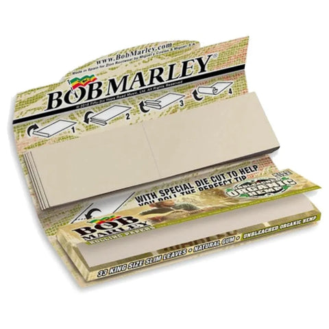 Bob Marley Unbleached Organic Hemp King Size Rolling Papers With Filter Tips - 33 Pack - The Supply Joint