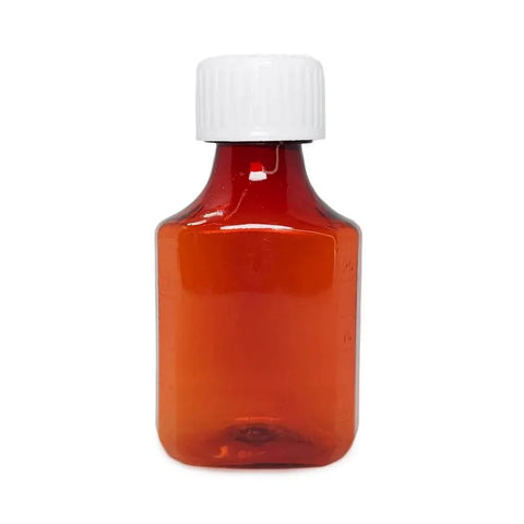 Child Resistant 1 Oz Amber Oval Rx Plastic Syrup Bottles With Caps - 200 Count - The Supply Joint