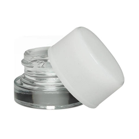 Child Resistant 5 Ml Clear Round Glass Concentrate Jar With Cap - 480 Count - The Supply Joint 