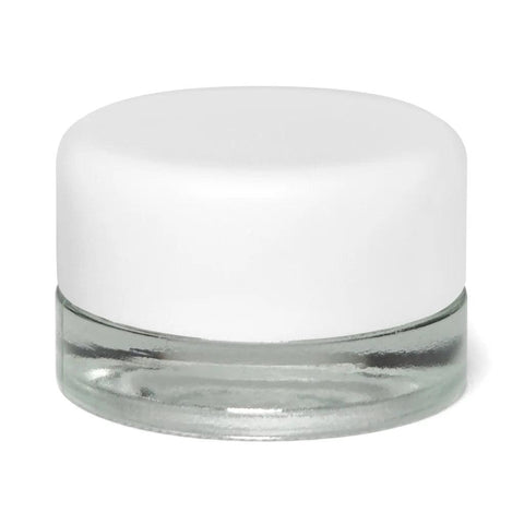 Child Resistant 5 Ml Clear Round Uv Glass Concentrate Jar With Cap - 300 Count - The Supply Joint 