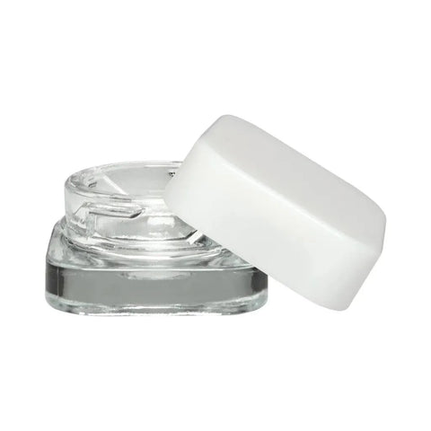 Child Resistant 5 Ml Clear Square Glass Concentrate Jar With Cap - 480 Count - The Supply Joint
