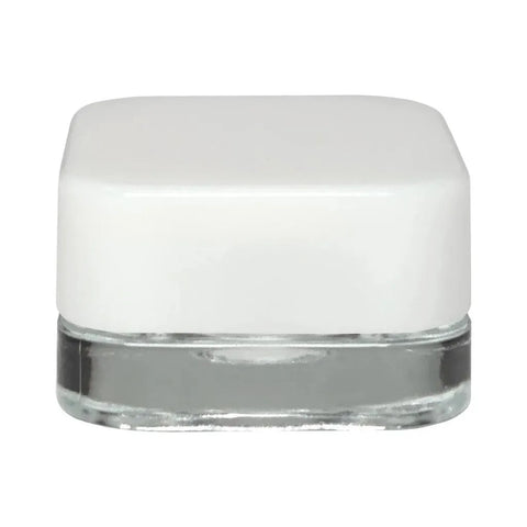 Child Resistant 5 Ml Clear Square Glass Concentrate Jar With Cap - 480 Count - The Supply Joint