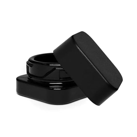 Child Resistant 9 Ml Black Square Glass Concentrate Jar With Cap - 360 Count - The Supply Joint
