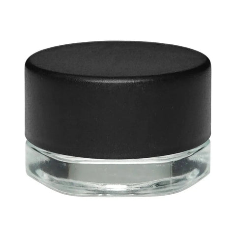 Child Resistant 9 mL Clear Hexagon Glass Concentrate Jar With Cap - 360 Count - The Supply Joint