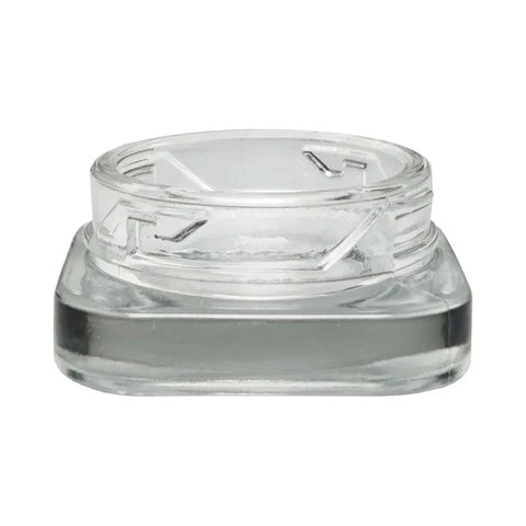 Child Resistant 9 Ml Clear Square Glass Concentrate Jar With Cap - 360 Count - The Supply Joint