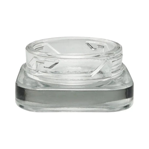 Child Resistant 9 Ml Clear Square Glass Concentrate Jar With Cap - 50 Count - The Supply Joint