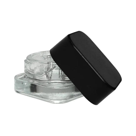Child Resistant 9 Ml Clear Square Glass Dual Compartment Concentrate Jar With Cap - 360 Count - The Supply Joint
