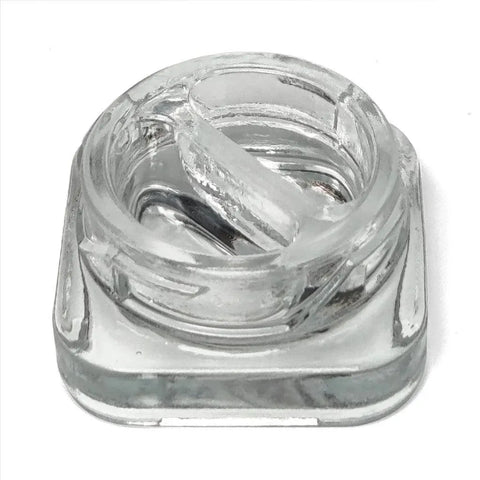 Child Resistant 9 Ml Clear Square Glass Dual Compartment Concentrate Jar With Cap - 360 Count - The Supply Joint