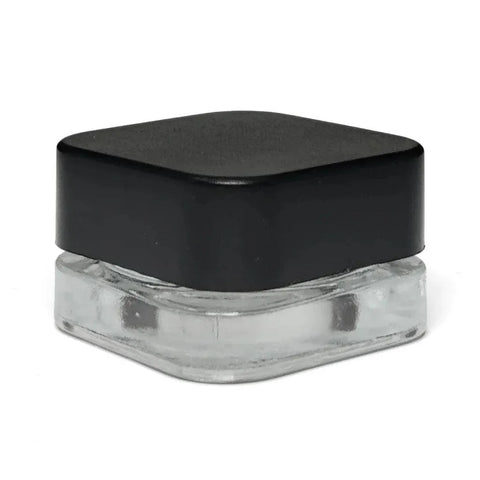 Child Resistant 9 Ml Clear Square Glass Dual Compartment Concentrate Jar With Cap - 360 Count - The Supply Joint