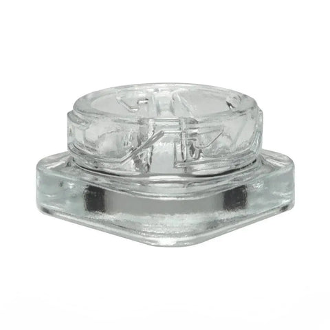 Child Resistant 9 Ml Clear Square Glass Dual Compartment Concentrate Jar With Cap - 360 Count - The Supply Joint