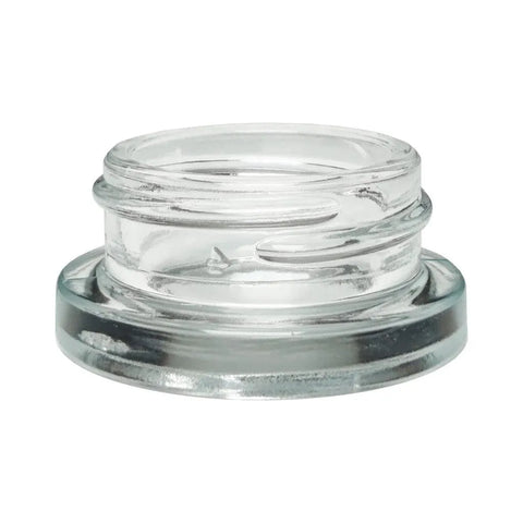Child Resistant 9 Ml Clear Straight Round Glass Concentrate Jar With Cap - 360 Count - The Supply Joint