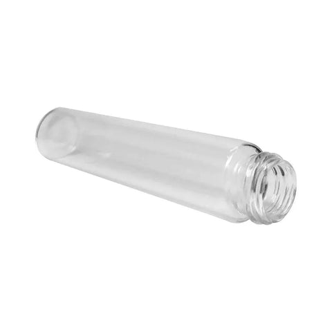 Child Resistant | 101 Mm - 25 Mm Clear Glass Pre-roll Tube With Black Cap - 50 Count - The Supply Joint
