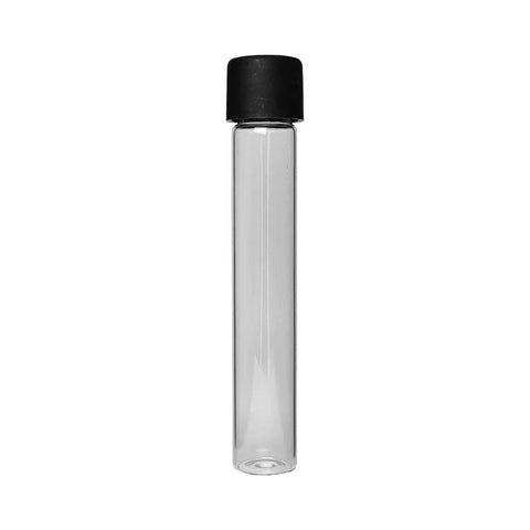 Child Resistant | 120 Mm - 20 Mm Clear Glass Pre-roll Tube With Cap - 50 Count - The Supply Joint 