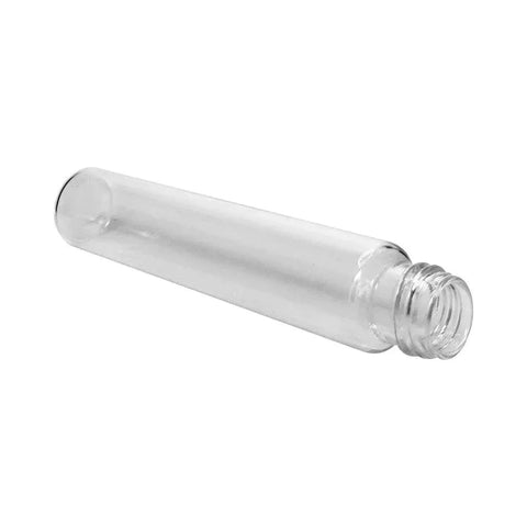 Child Resistant | 120 Mm 22 Mm Clear Glass Pre-roll Tube With Black Cap - 50 Count - The Supply Joint