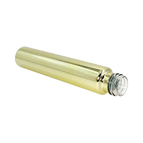 Child Resistant | 120 Mm - 22 Mm Gold Chrome Glass Pre-roll Tube With Gold Cap - 50 Count - The Supply Joint